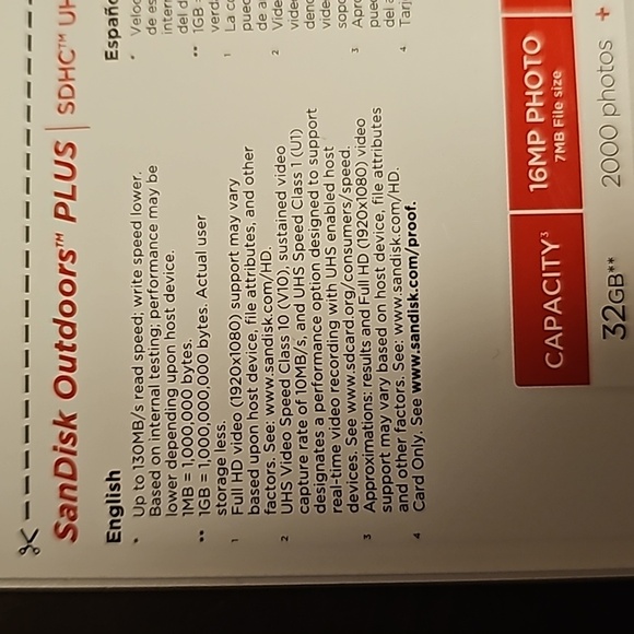 SANDISK Outdoor plus 32 GB x 2 cards - Picture 4 of 5